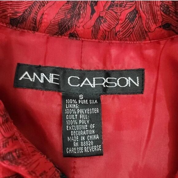 Vintage Anne Carson 100% Silk Beaded and Sequin Quilted Button Down Jacket Small - Picture 8 of 10